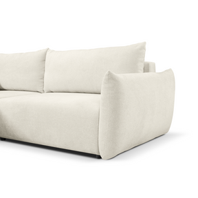 Divano letto angolare in tessuto cinigliato bianco Parigi 257x111/177 cm