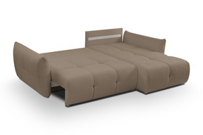 Divano letto angolare in tessuto cinigliato Dublino 257x111/177 cm