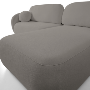 Divano letto angolare in tessuto bouclè Madrid 248x174 cm