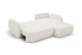 Divano letto angolare in tessuto bouclè Madrid 248x174 cm