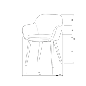 Set di 2 sedie in tessuto Duet 58x80 cm