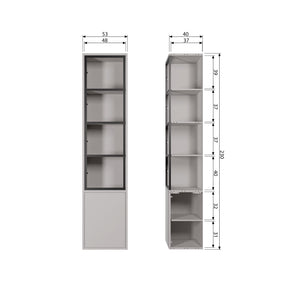 Vetrina 2 ante in pino grigio nebbia Basic 230x52,5 cm