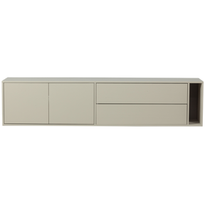 Mobile TV  2 ante 2 cassetti in legno di pino Settle Down 45x200 cm