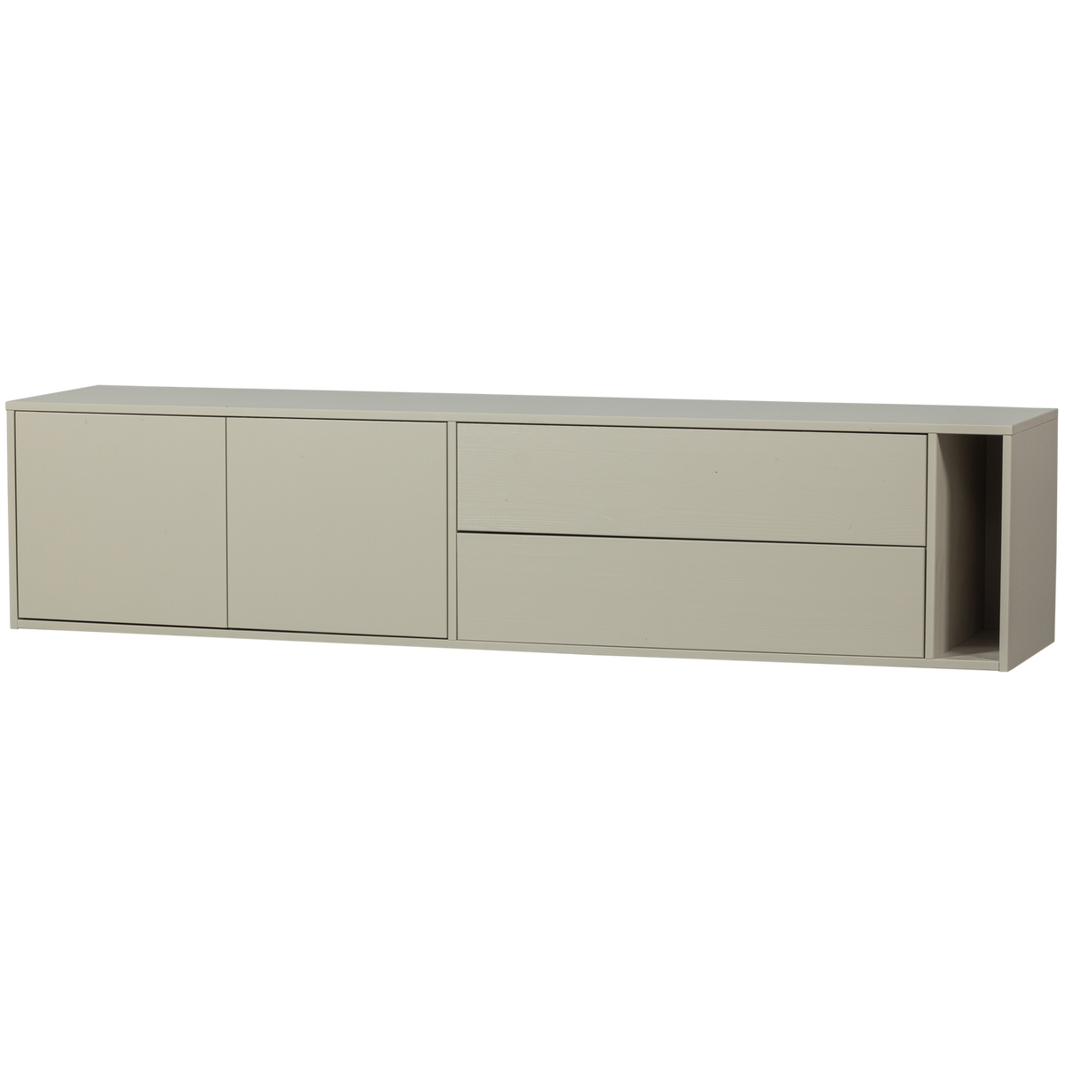 Mobile TV  2 ante 2 cassetti in legno di pino Settle Down 45x200 cm