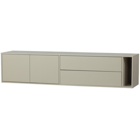 Mobile TV  2 ante 2 cassetti in legno di pino Settle Down 45x200 cm