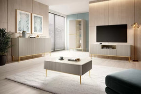 Vetrina 2 ante con piede in metallo Nicole 200x100 cm