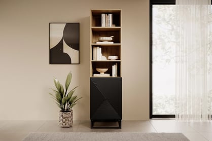 Libreria 1 anta con piede in metallo Asha 50x190 cm
