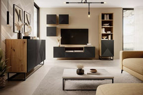 Libreria 1 anta con piede in metallo Asha 50x190 cm