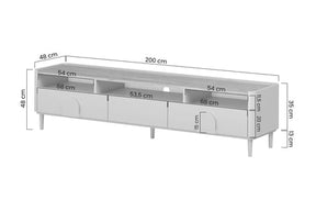 Mobile TV 1 anta 2 cassetti Amilio 200 cm