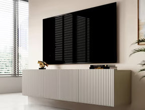 Mobile TV sospeso cashmere con 2 ante a ribalta 1 cassetto Nicole 150x45 cm