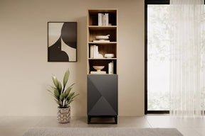 Libreria 1 anta con piede in metallo Asha 50x190 cm