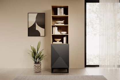 Libreria 1 anta con piede in metallo Asha 50x190 cm