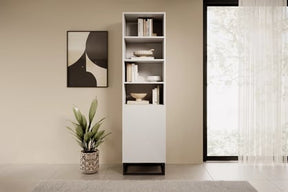 Libreria 1 anta con piede in metallo Asha 50x190 cm