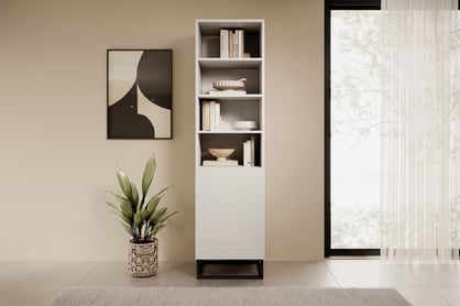 Libreria 1 anta con piede in metallo Asha 50x190 cm
