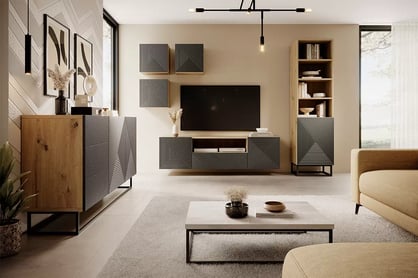 Libreria 1 anta con piede in metallo Asha 50x190 cm