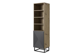 Libreria 1 anta con piede in metallo Asha 50x190 cm