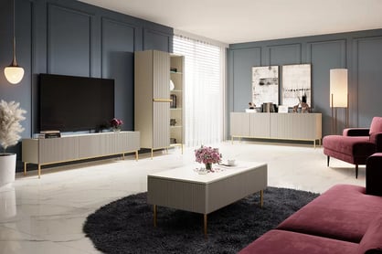 Vetrina 2 ante con piede in metallo Nicole 200x100 cm