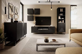 Libreria 1 anta con piede in metallo Asha 50x190 cm