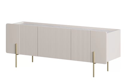 Mobile TV 2 ante 1 cassetto con piede in metallo cashmere Miami 150x57 cm