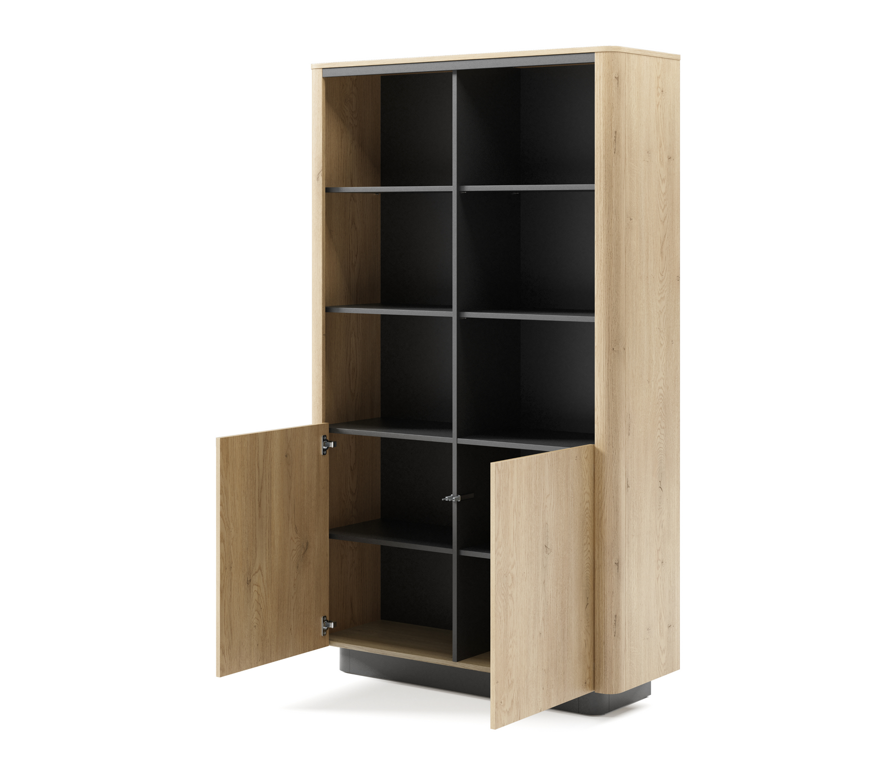 Vetrina 2 ante rovere/nero Libra 113x190 cm