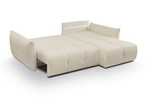 Divano letto angolare in tessuto cinigliato Dublino 257x111/177 cm