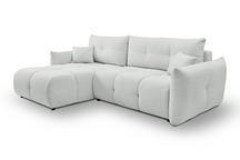 Divano letto angolare in tessuto bouclè Dublino 257x111/177 cm