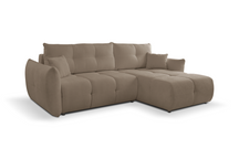 Divano letto angolare in tessuto cinigliato Dublino 257x111/177 cm