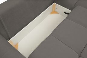 Divano letto angolare in tessuto cinigliato Dublino 257x111/177 cm