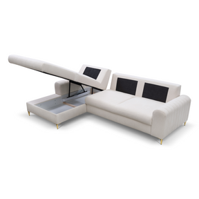 Divano letto angolare in tessuto cinigliato Firenze 251x164 cm