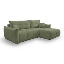Divano letto angolare in tessuto bouclè Dublino 257x111/177 cm