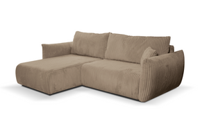Divano letto angolare in tessuto cannettato Parigi 257x111/177 cm