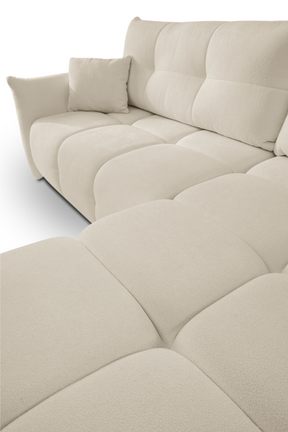 Divano letto angolare in tessuto cinigliato Dublino 257x111/177 cm