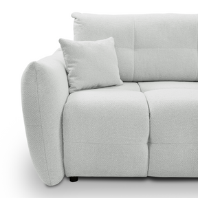 Divano letto angolare in tessuto bouclè Dublino 257x111/177 cm