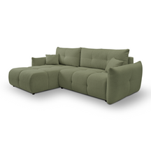 Divano letto angolare in tessuto bouclè Dublino 257x111/177 cm