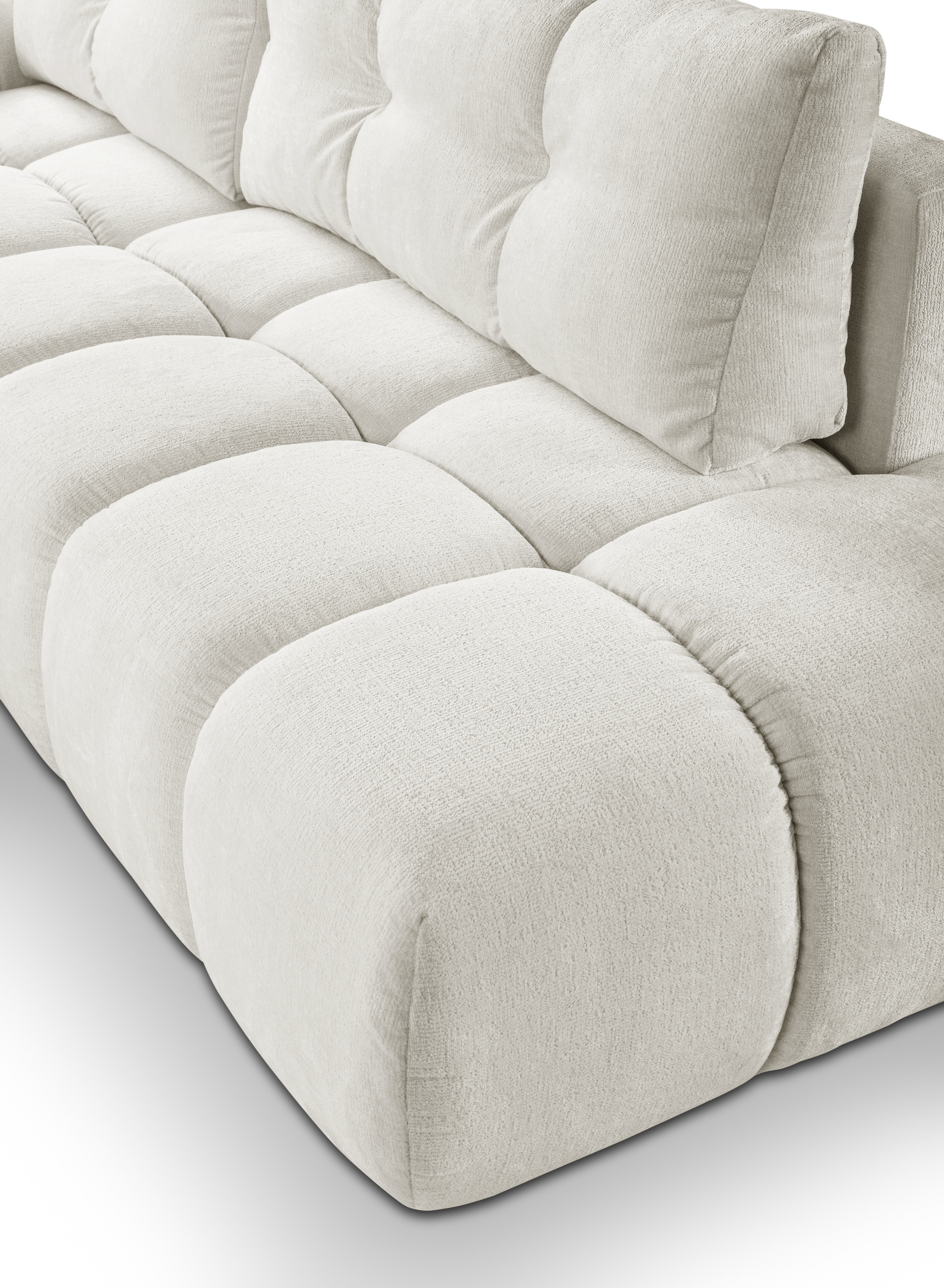 Divano letto angolare in tessuto cannettato Vienna 286x177 cm