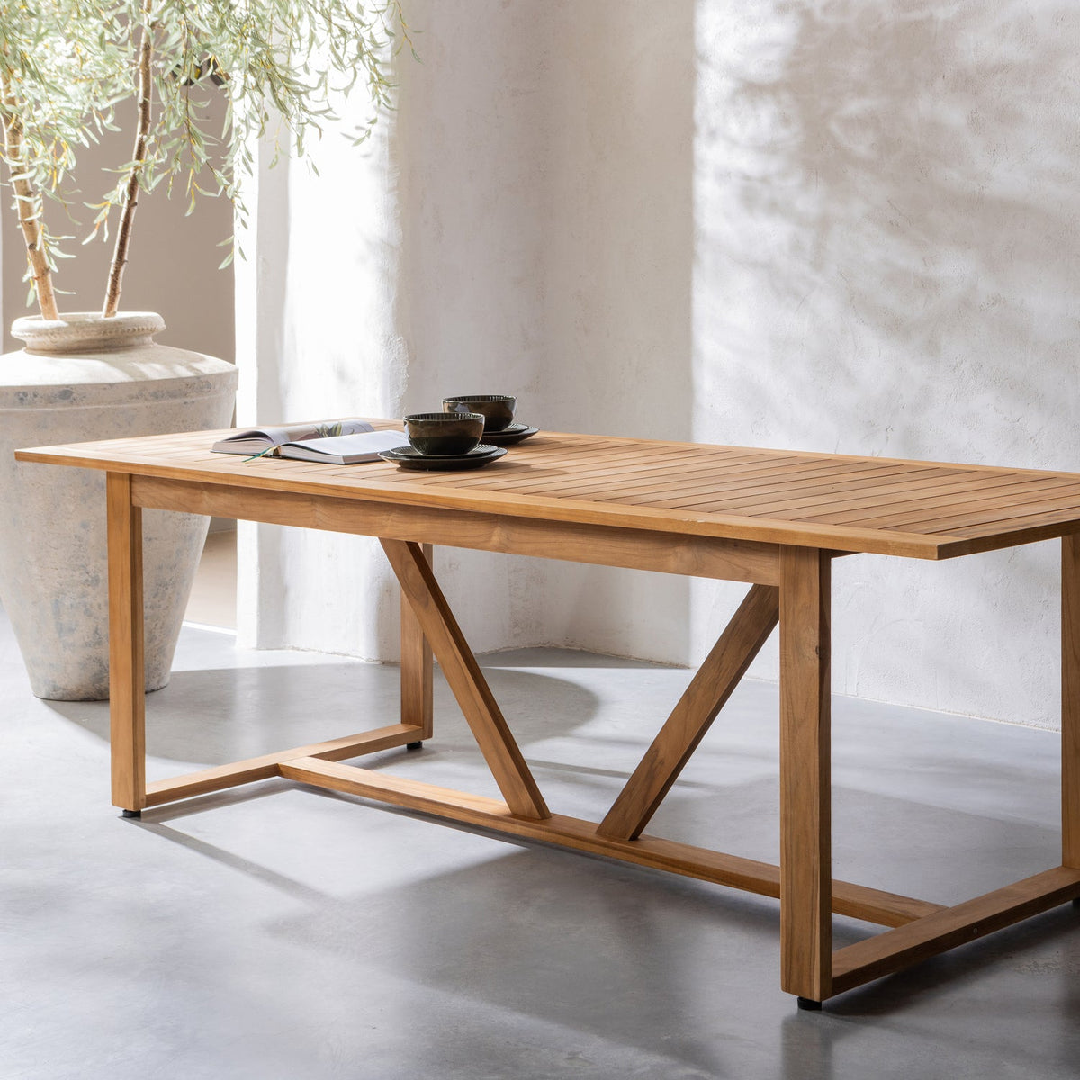 Tavolo da esterno in legno di teak Beaver 240x75 cm