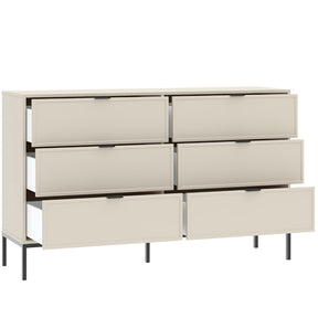 Cassettiera 6 cassetti con gamba in metallo Oslo 150x92 cm