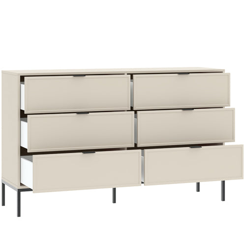 Cassettiera 6 cassetti con gamba in metallo Oslo 150x92 cm