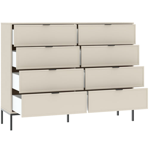 Cassettiera 8 cassetti con gamba in metallo Oslo 150x115 cm