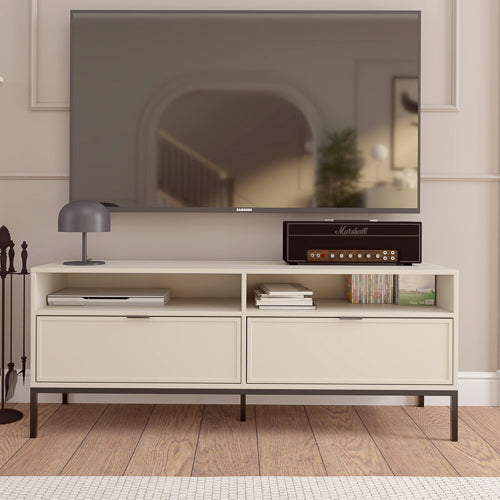 Mobile TV 2 cassetti con gamba in metallo Oslo 150x60 cm