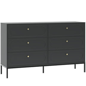 Cassettiera 6 cassetti con gamba in metallo nero Alma 150x92 cm