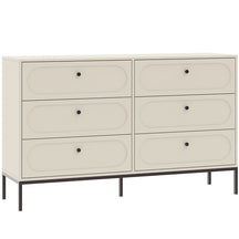 Cassettiera 6 cassetti con gamba in metallo nero Alma 150x92 cm