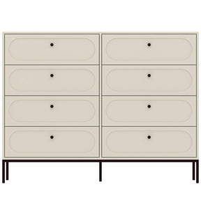 Cassettiera 8 cassetti con gamba in metallo nero Alma 150x115 cm