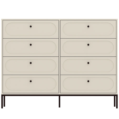 Cassettiera 8 cassetti con gamba in metallo nero Alma 150x115 cm