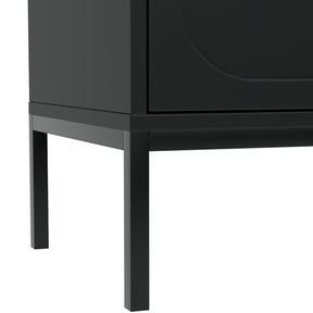 Mobile TV 2 cassetti con gamba in metallo nero Alma 150x60 cm