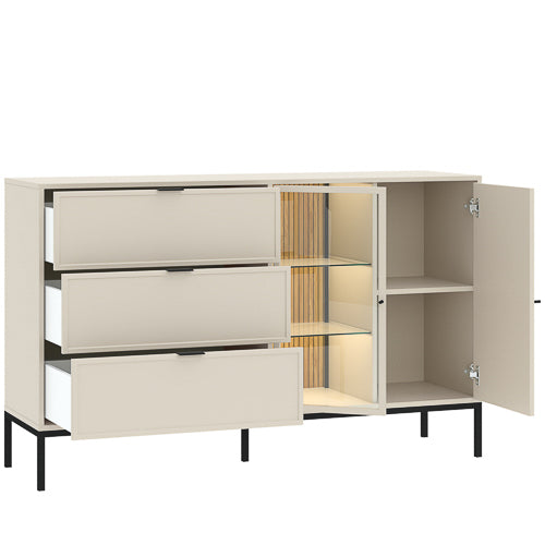 Madia 2 ante 3 cassetti con LED integrato Oslo 150x92 cm