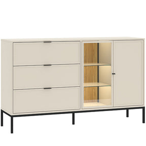 Madia 2 ante 3 cassetti con LED integrato Oslo 150x92 cm