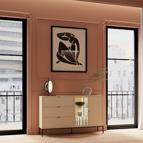 Madia 2 ante 3 cassetti con LED integrato Oslo 150x92 cm