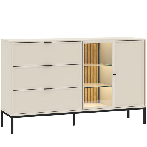 Madia 2 ante 3 cassetti con LED integrato Oslo 150x92 cm