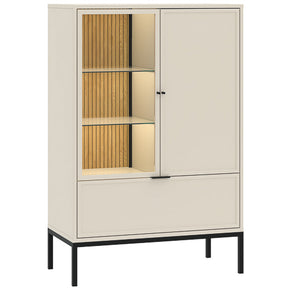 Vetrina 2 ante 1 cassetto con LED integrato Oslo